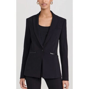 Veronica Beard 2 Iconic Scuba Dickey Jacket $645 Bi Stretch Blazer Black NWT